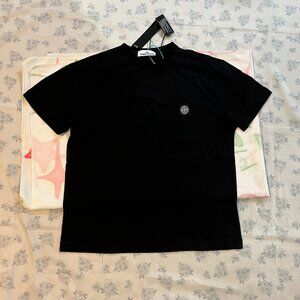 Stone Island Logo Crewneck Black Short Sleeve T-Shirt